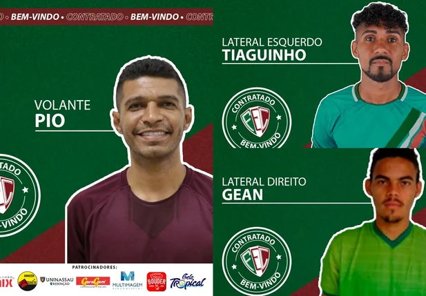 Pio, Gean e Tiaguinho foram anunciados juntos a mais nove jogadores