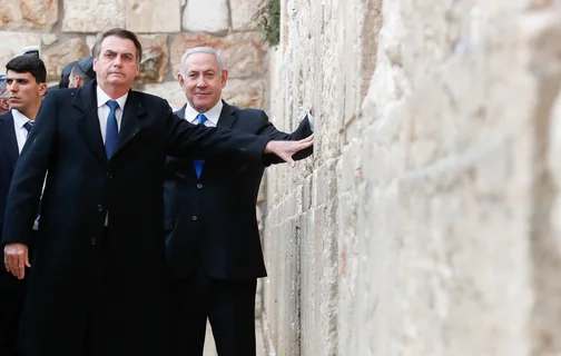 Jair Bolsonaro e Benjamin Netanyahu em Jerusalém