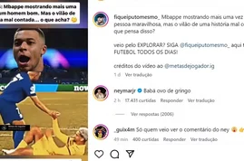 Neymar polemiza após comentar em post elogiando Mbappé