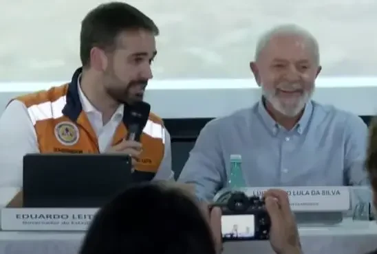 Lula ri durante coletiva de imprensa sobre tragédia no Rio Grande do Sul