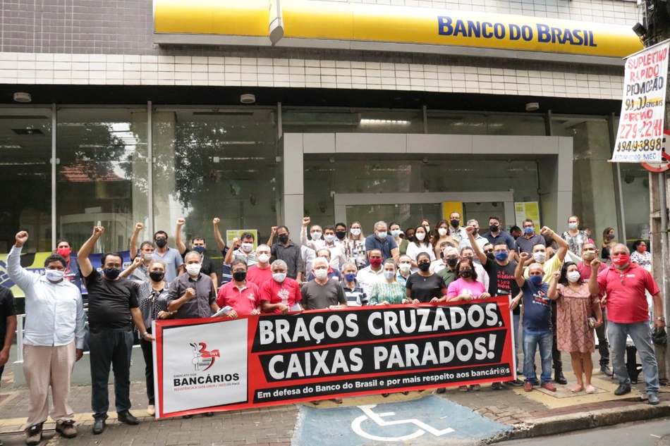 Manifestação na frente do Banco do Brasil