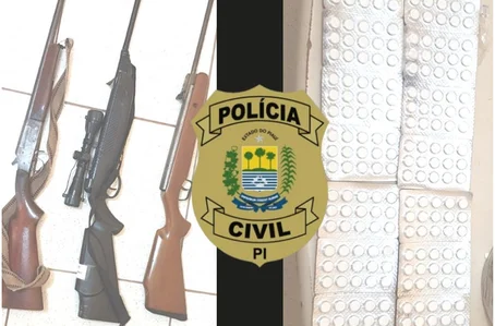 Entorpecentes e armas apreendidas em Ipiranga do Piauí