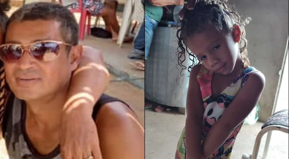 Romildo Pereira de Sousa e a filha de 4 anos