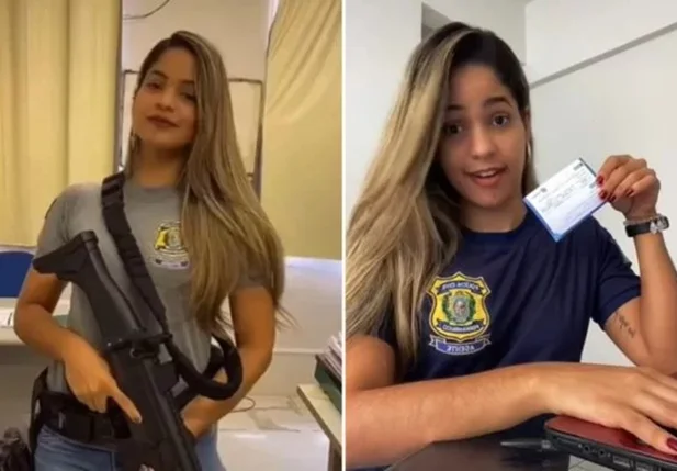 Ruana Pedrosa Andrade e policial em Pernambuco