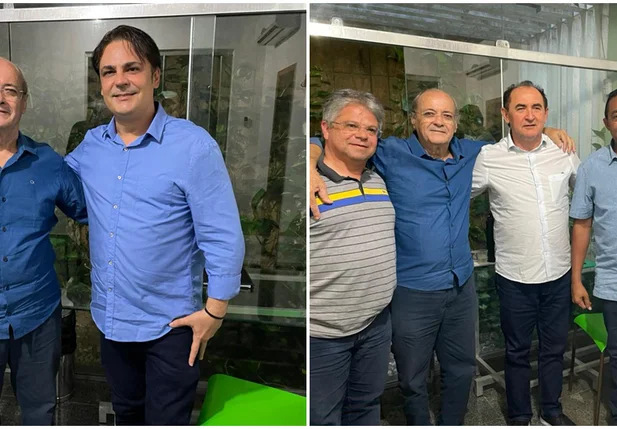 Silvio Mendes ao lado dos prefeitos de José de Freitas e Floriano