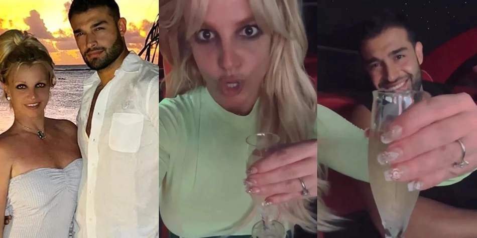 Britney e seu noivo, Sam Asghari, e os stories em seu Instagram