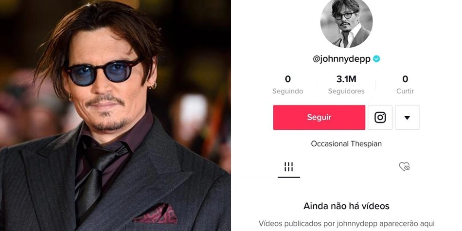Johnny Depp e sua conta no TikTok