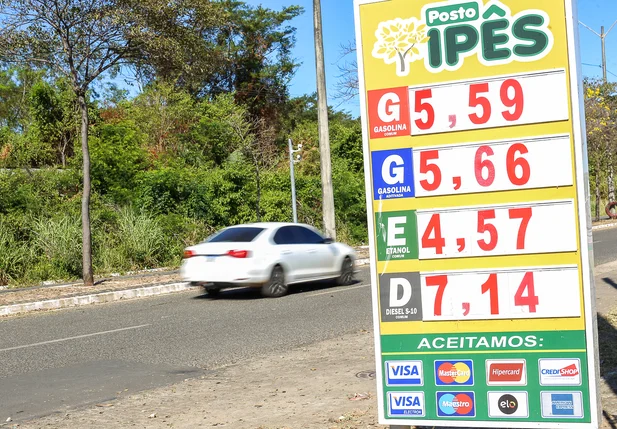 Preço da gasolina em Teresina a R$ 5,59