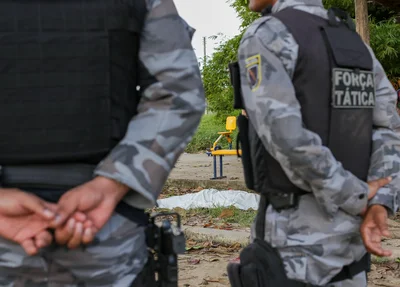 Policiais militares durante diligência na zona sudeste de Teresina