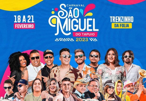 Programação de Carnaval de São Miguel do Tapuio 2023