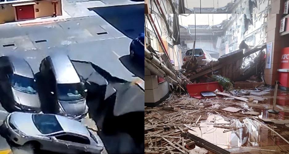 Carros que despencaram após desabamento de teto no shopping de Osasco