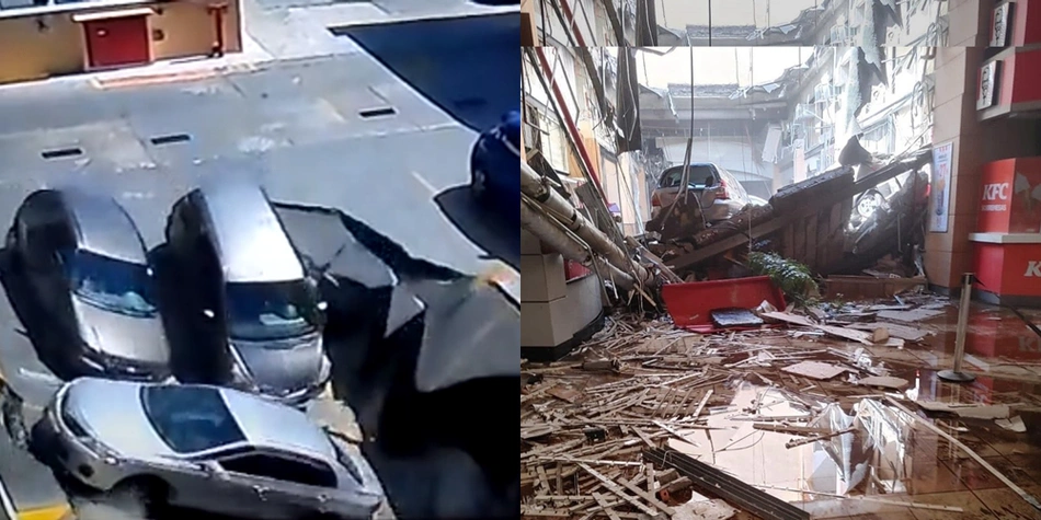 Carros que despencaram após desabamento de teto no shopping de Osasco