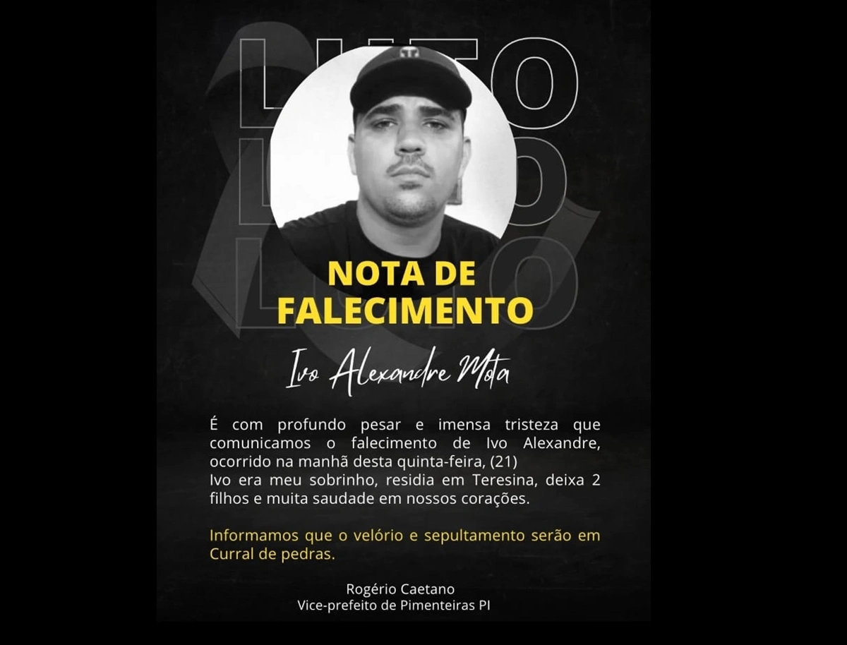 Vice-prefeito de Pimenteiras lamentou morte de sobrinho