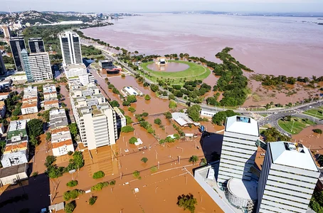 Cidade de Porto Alegre alagada