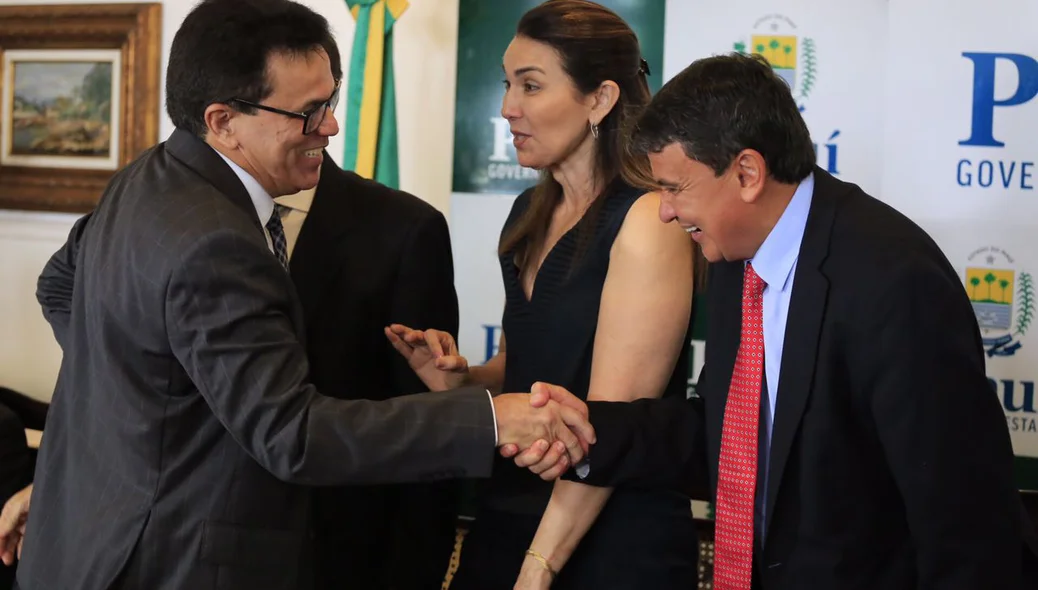 Governador Wellington Dias com Zé Santana e a vice-governadora Margarete Coelho