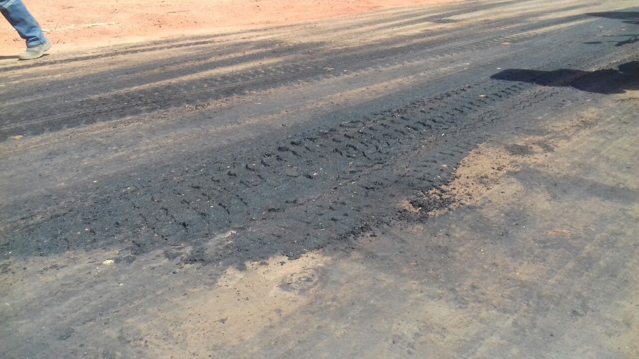 Estado do asfalto antes do reparo