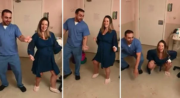 Médico dança com paciente antes de parto no Espírito Santo