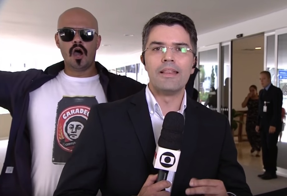 Homem invadindo link ao vivo da Globo