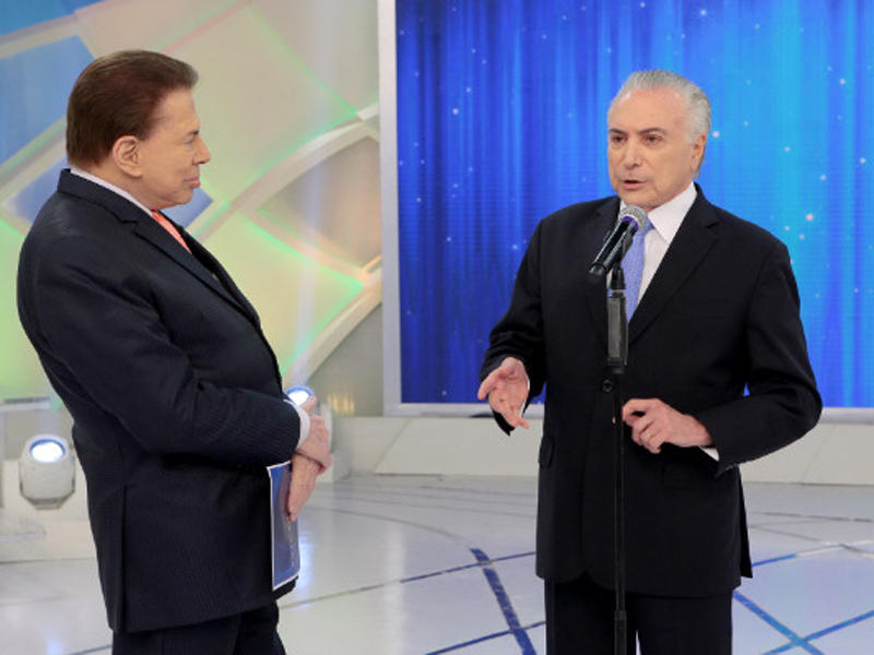 Silvio Santos e Michel Temer em programa no SBT