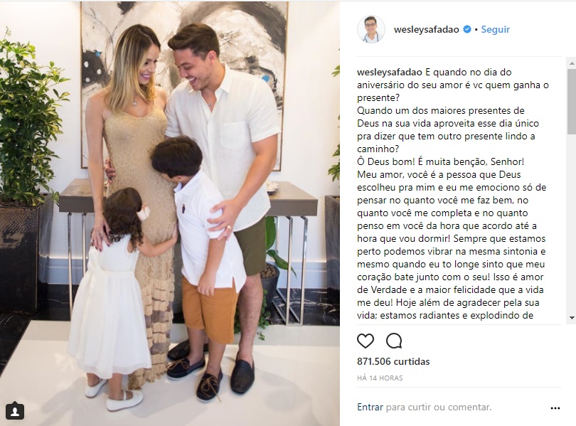 Wesley Safadão anuncia gravidez do terceiro filho