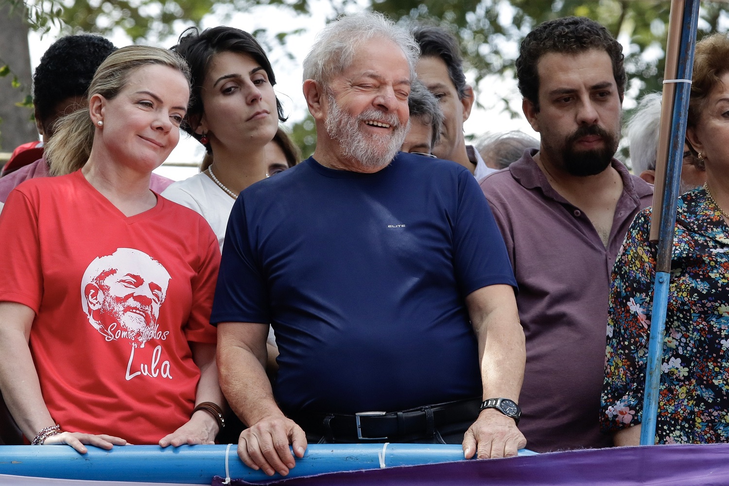 Lula na missa em homenagem à Marília Letícia