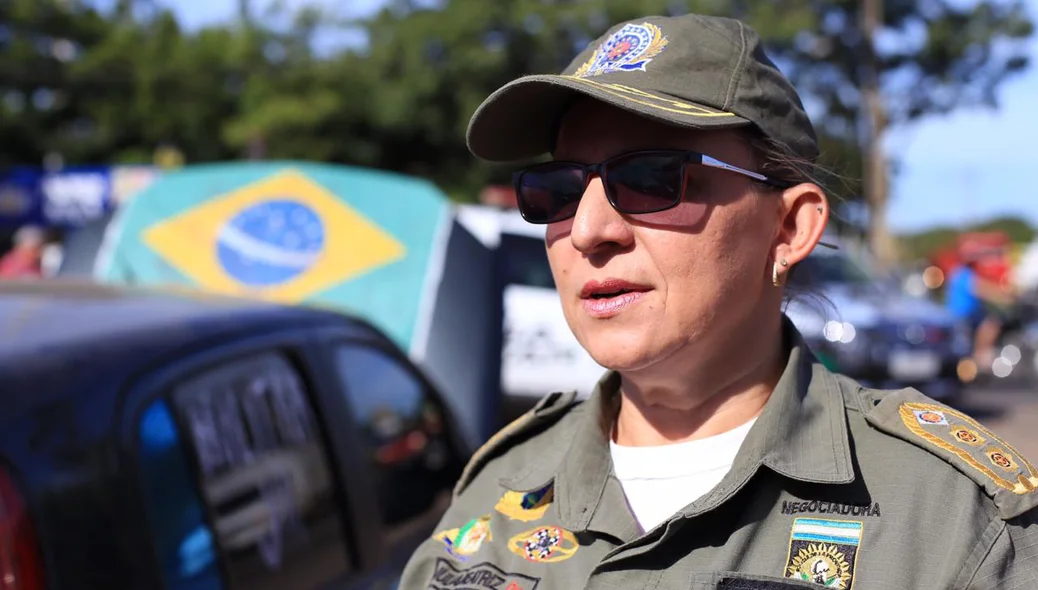 Tenente-coronel Júlia Beatriz, coordenadora do Gerenciamento de Crise da PM