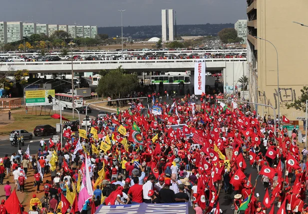 Protesto a favor de Lula em Brasília