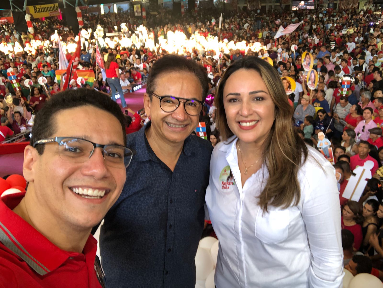 Dr. Hélio, Daniel Oliveira e Rejane Dias em Convenção partidária