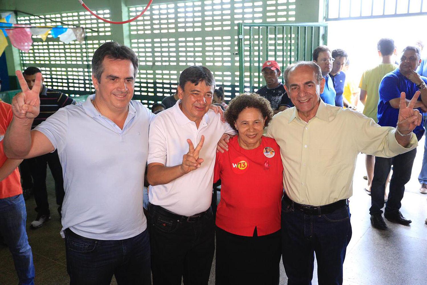 Wellington Dias ao lado de Ciro Nogueira Regina Sousa e Marcelo Castro 