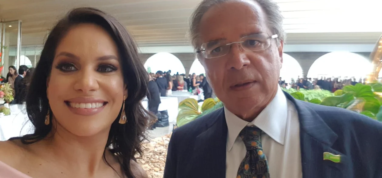 Rubenita Lessa e o ministro da Economia, Paulo Guedes