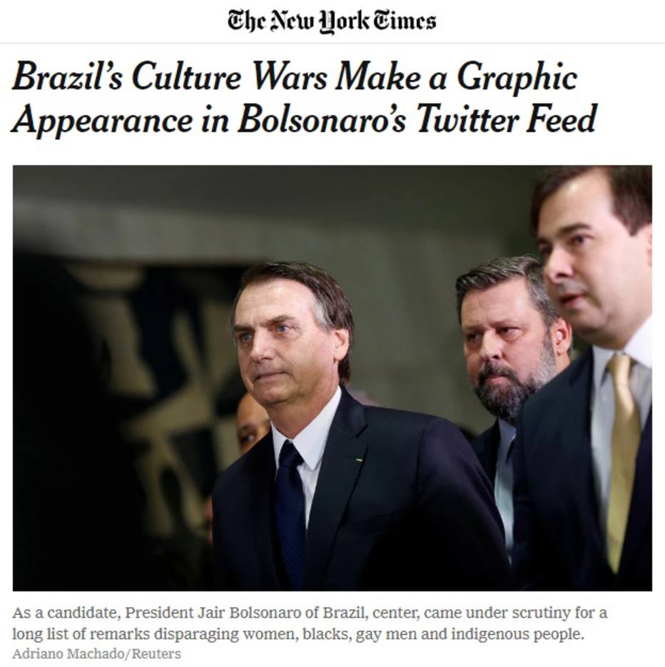 Mídia internacional repercute postagem de Bolsonaro 