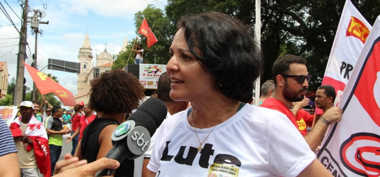 Patrícia Andrade, executiva da CSP com Lutas