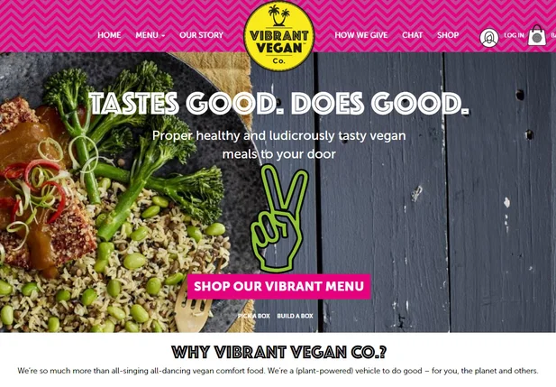 Site da Vibrant Vegan Co. 