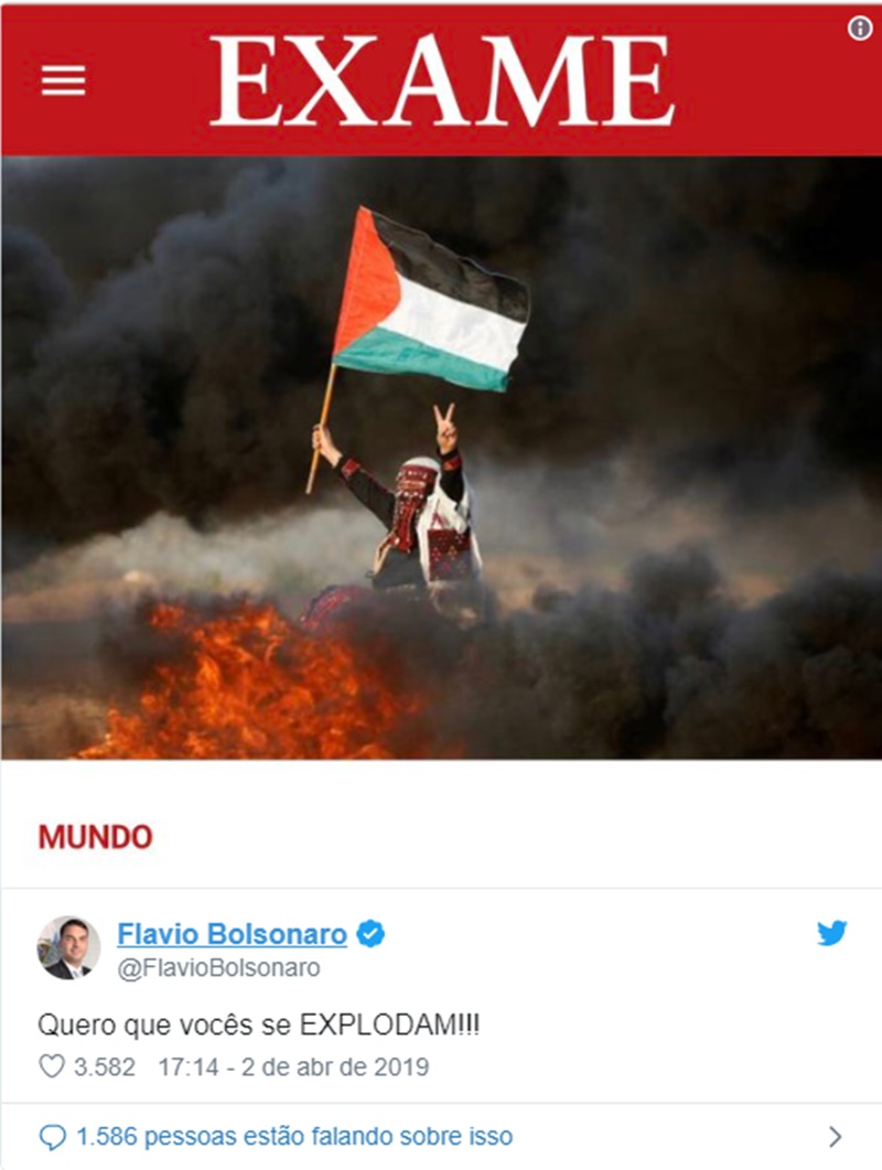 Declaração de Flávio Bolsonaro
