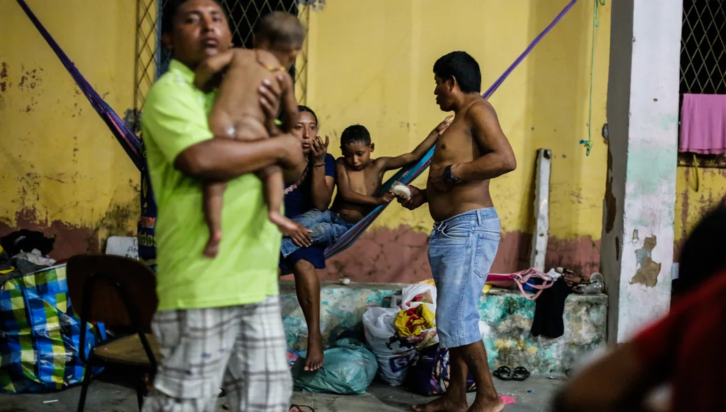 Abrigo onde estão os venezuelanos que chegaram a Teresina