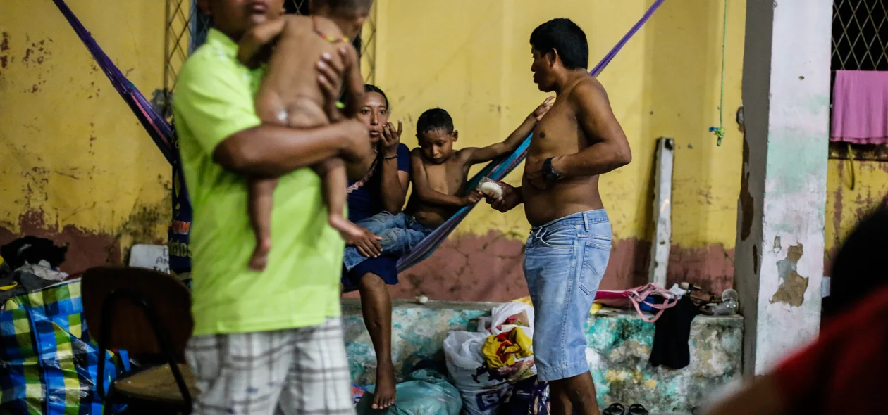 Abrigo onde estão os venezuelanos que chegaram a Teresina
