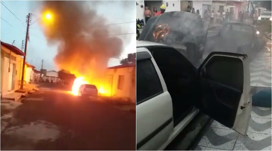 Veículos incendiados em Teresina