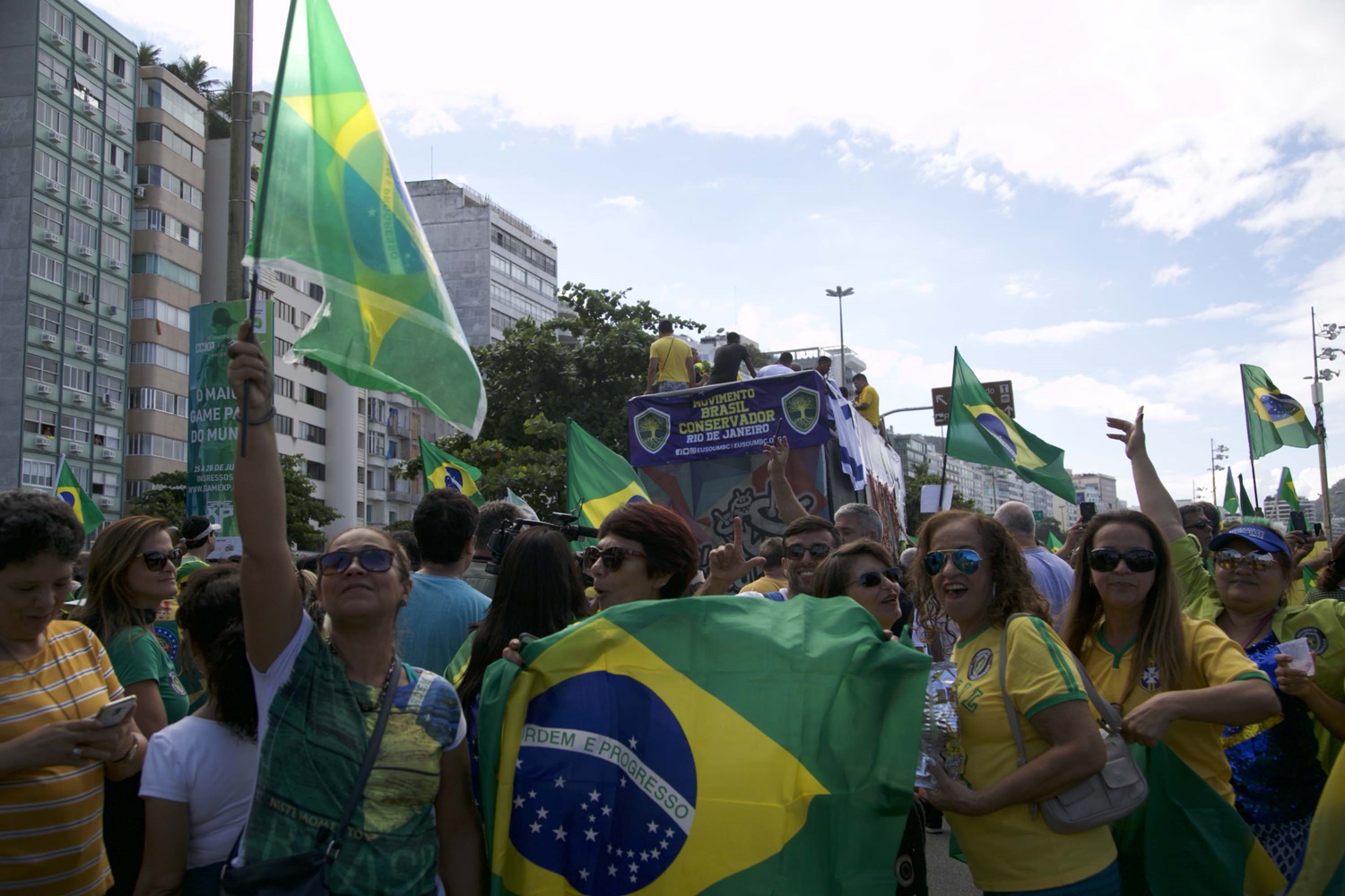 Ato em apoio a Bolsonaro no Rio de Janeiro