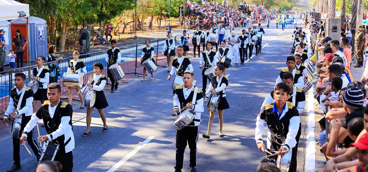 Banda durante o desfile