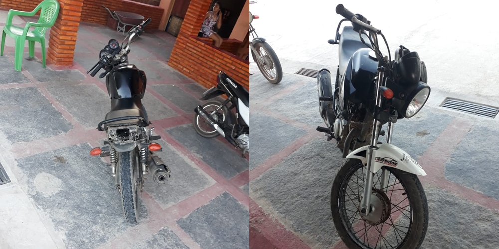 Motocicleta recuperada na zona rural de Luís Correia