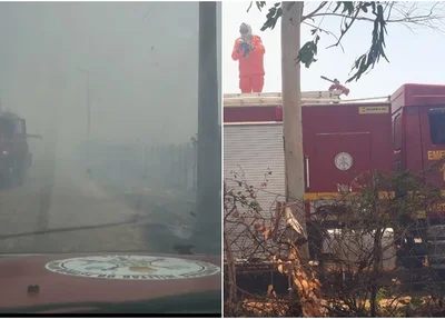 Incêndio na cidade de Parnaíba
