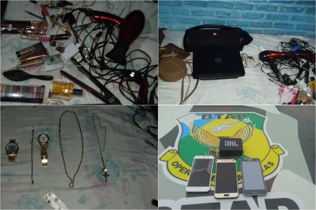 Objetos furtado encontrados dentro de residência