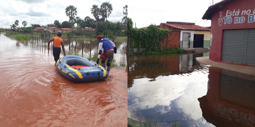 Socorristas resgatam moradores de áreas de risco em Barras 