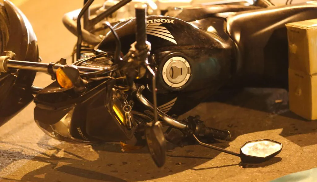 Motocicleta da vítima do acidente